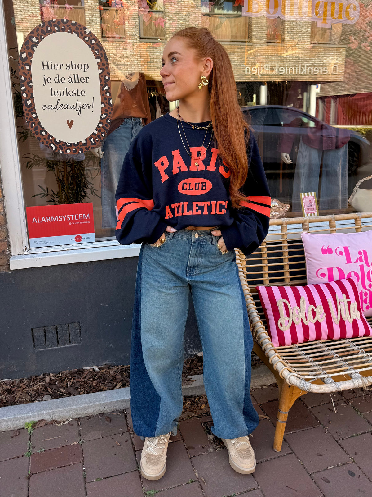 Ballon jeans dark patch