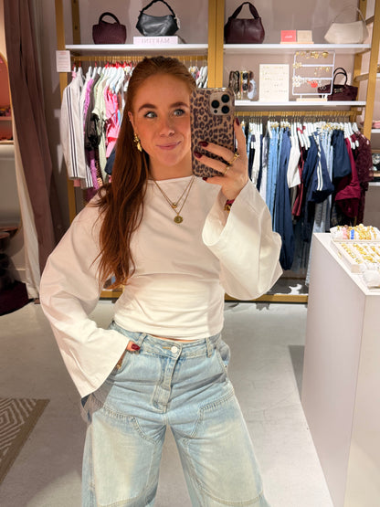 Longsleeve taille wit