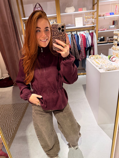 Zip cardigan bordeaux