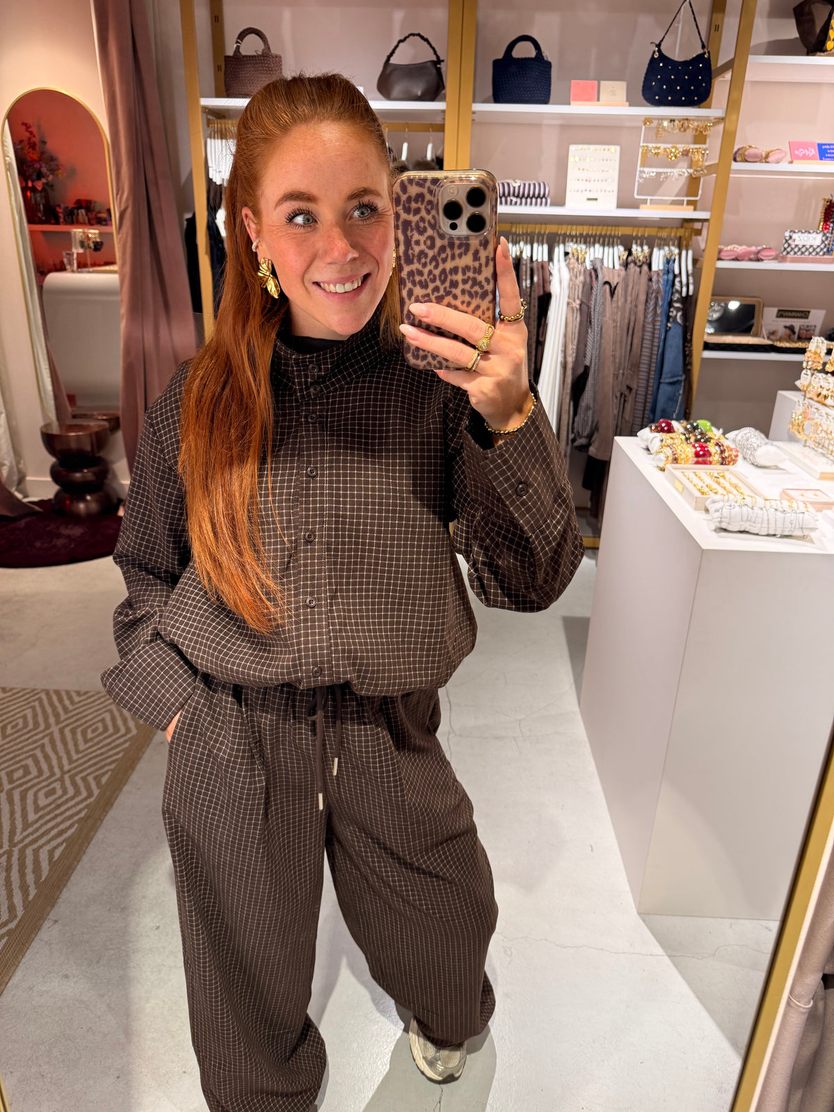 Lana pants check brown