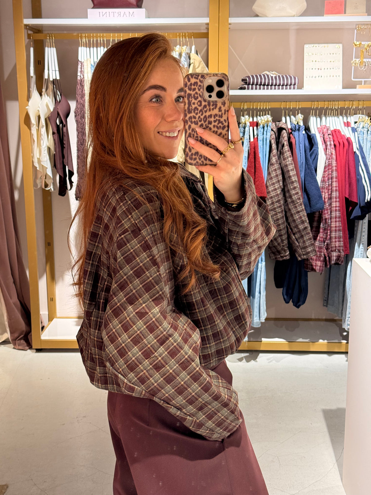 Check jacket bordeaux