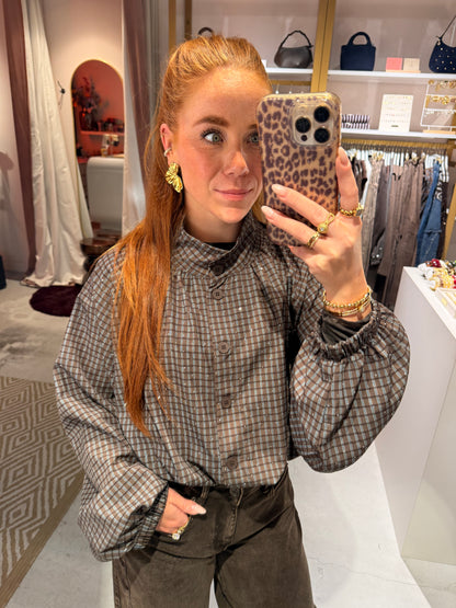 Claire blouse strass brown