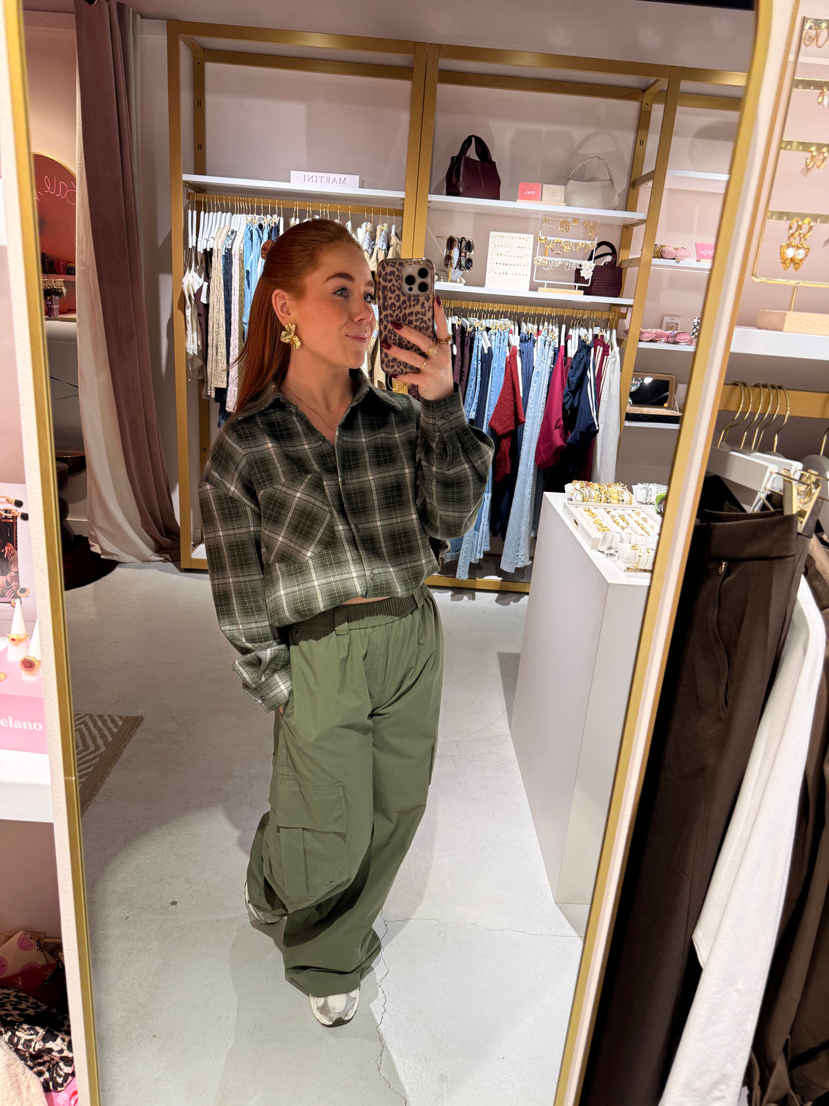 Check blouse green