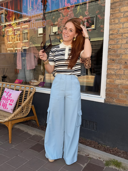 Polo stripe top