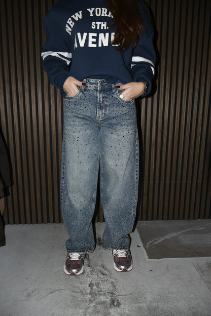 Balloon jeans strass