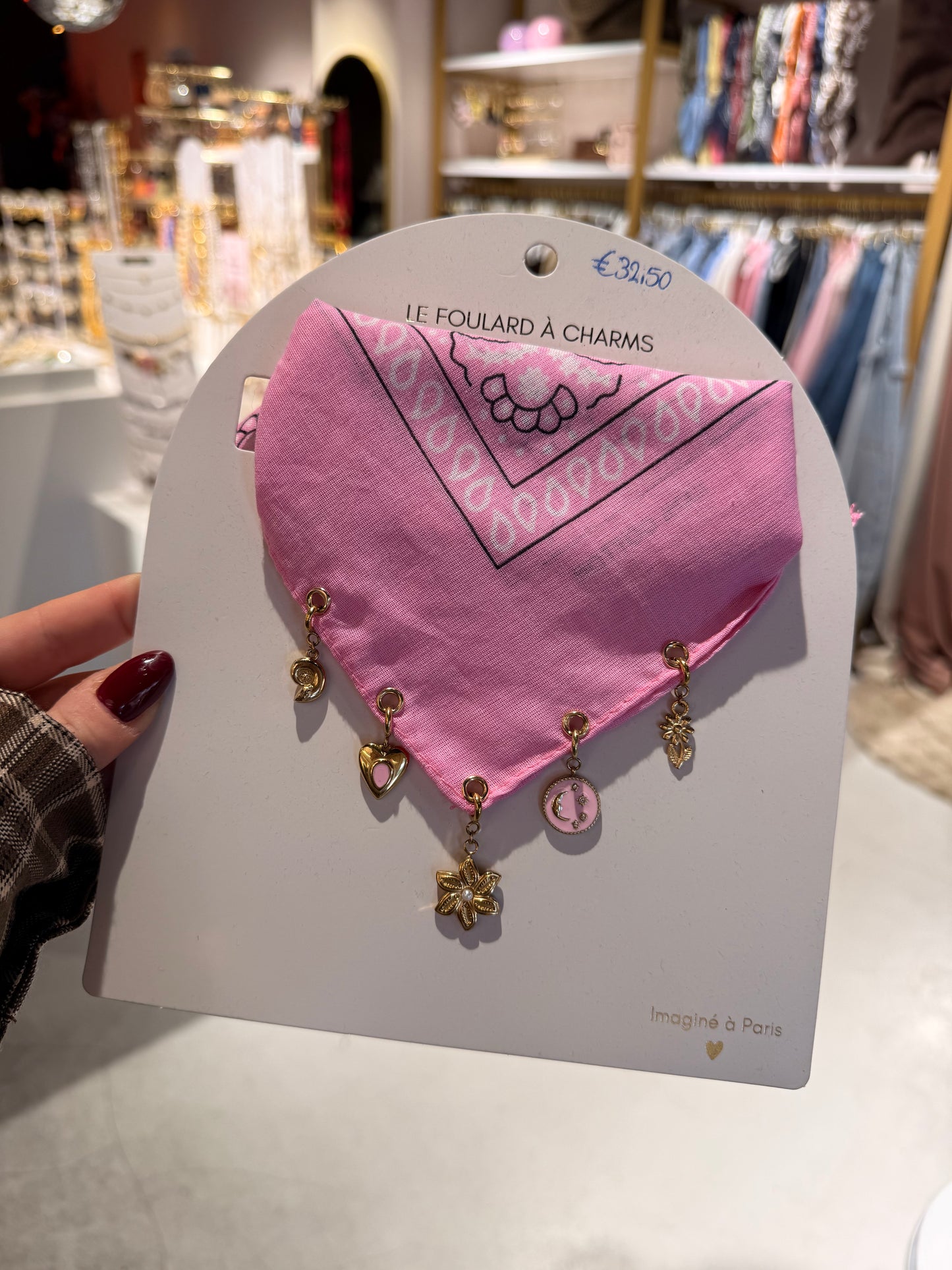 Roze sjaaltje bedels