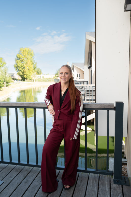 Sporty chic blazer bordeaux