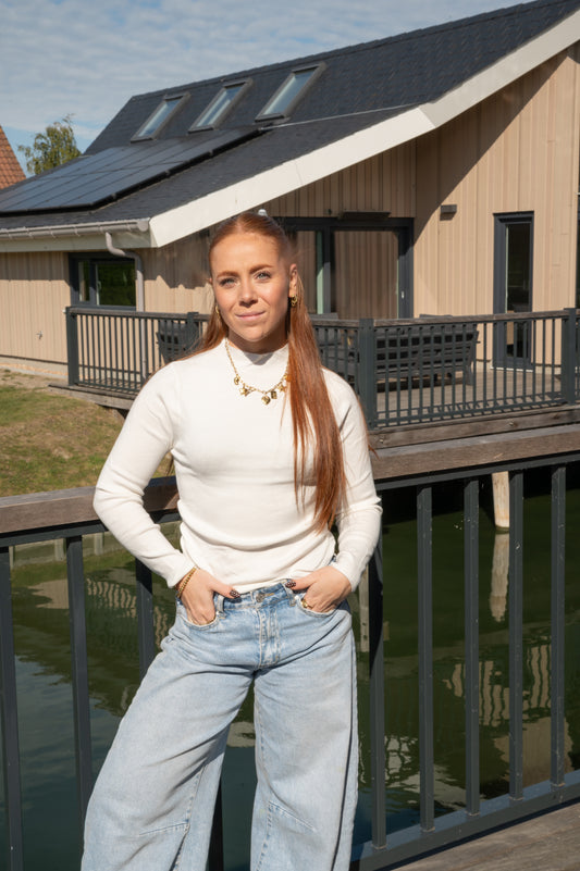 Witte top smock