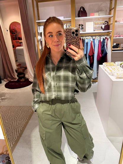 Check blouse green