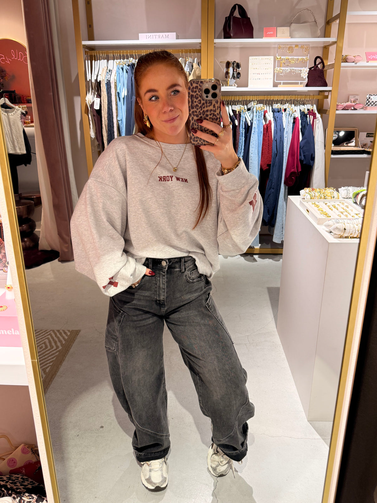 Balloon jeans pockets grey