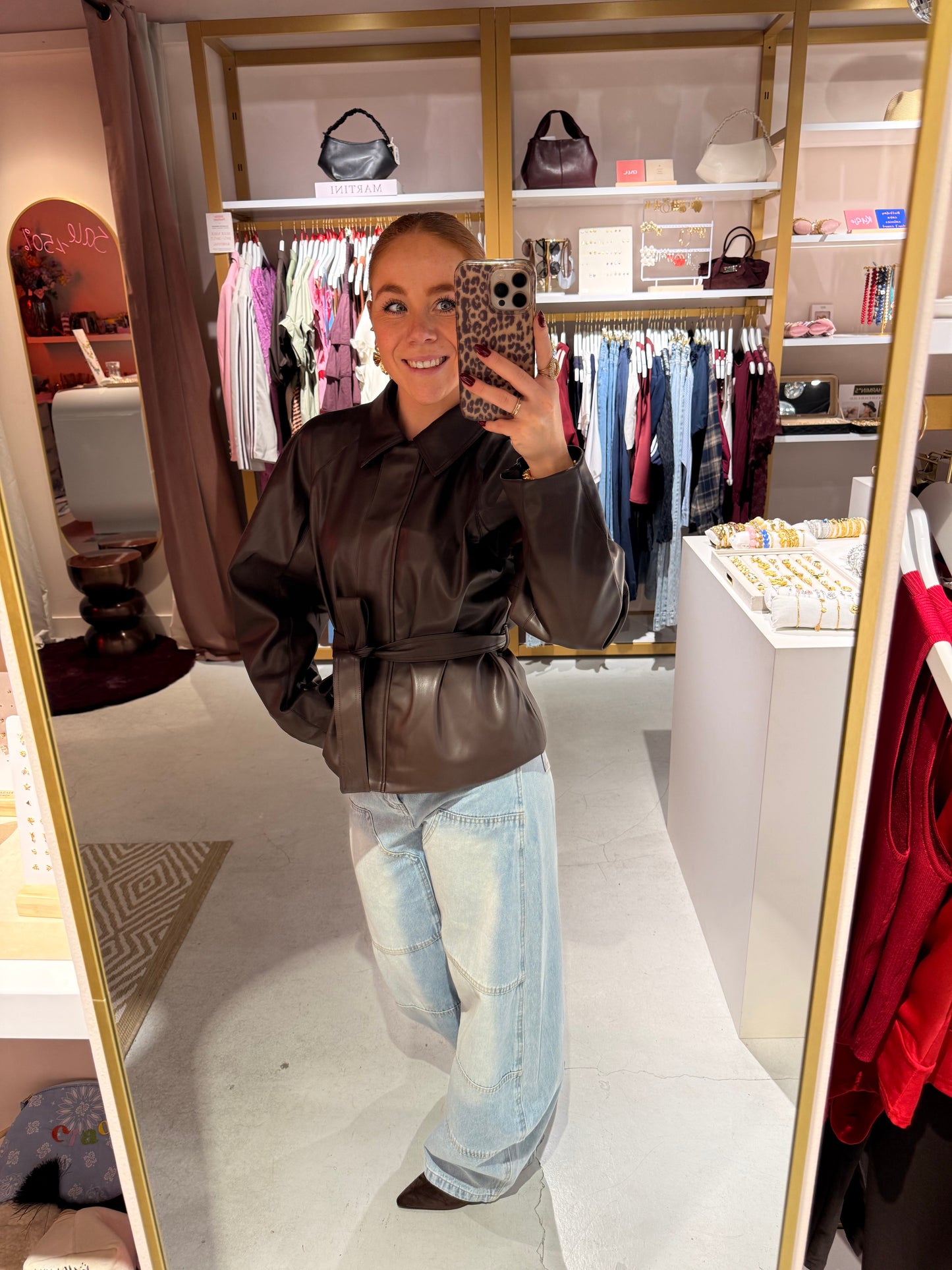 Leather jacket brown