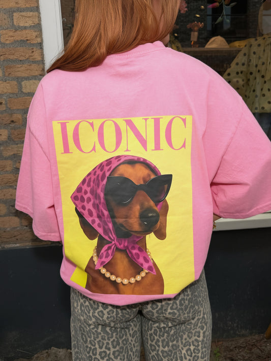 T-shirt iconic teckel light pink