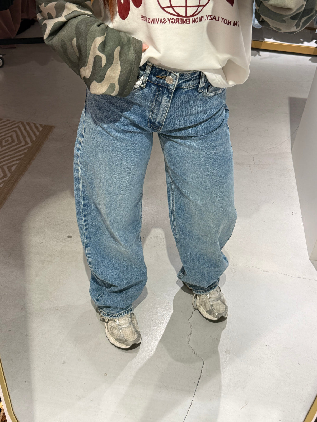 Barrel jeans mid blue