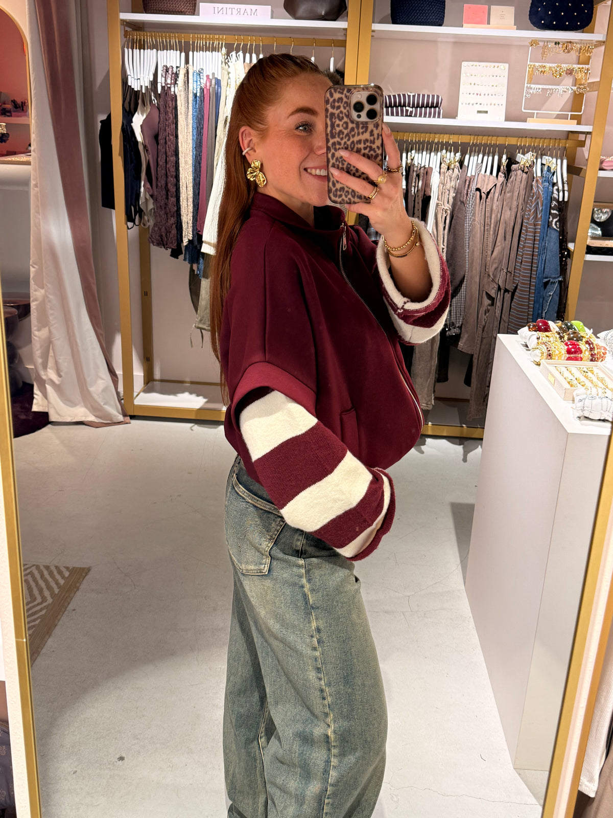 Gilet zip bordeaux