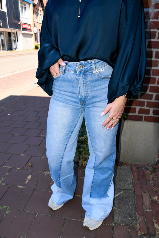 Wide leg jeans patch