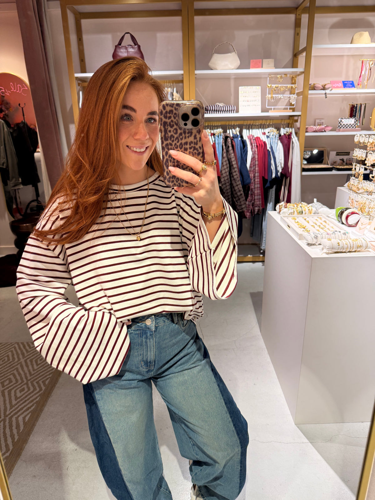 Longsleeve stripes bordeaux