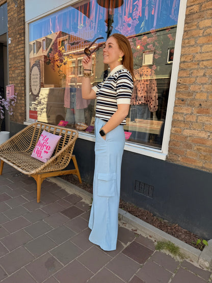 Polo stripe top