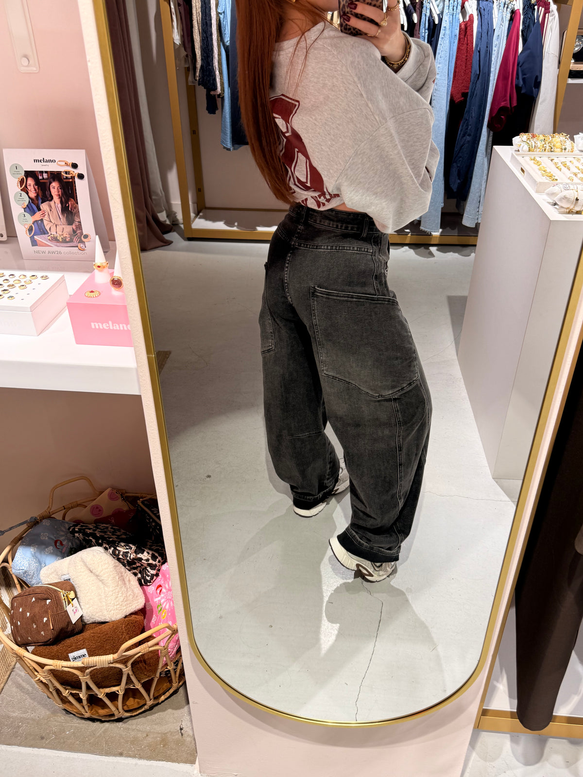 Balloon jeans pockets grey