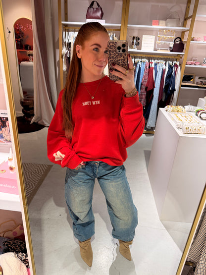 Sweater New York red