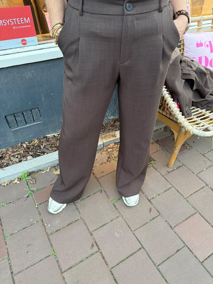 Wide pantalon brown