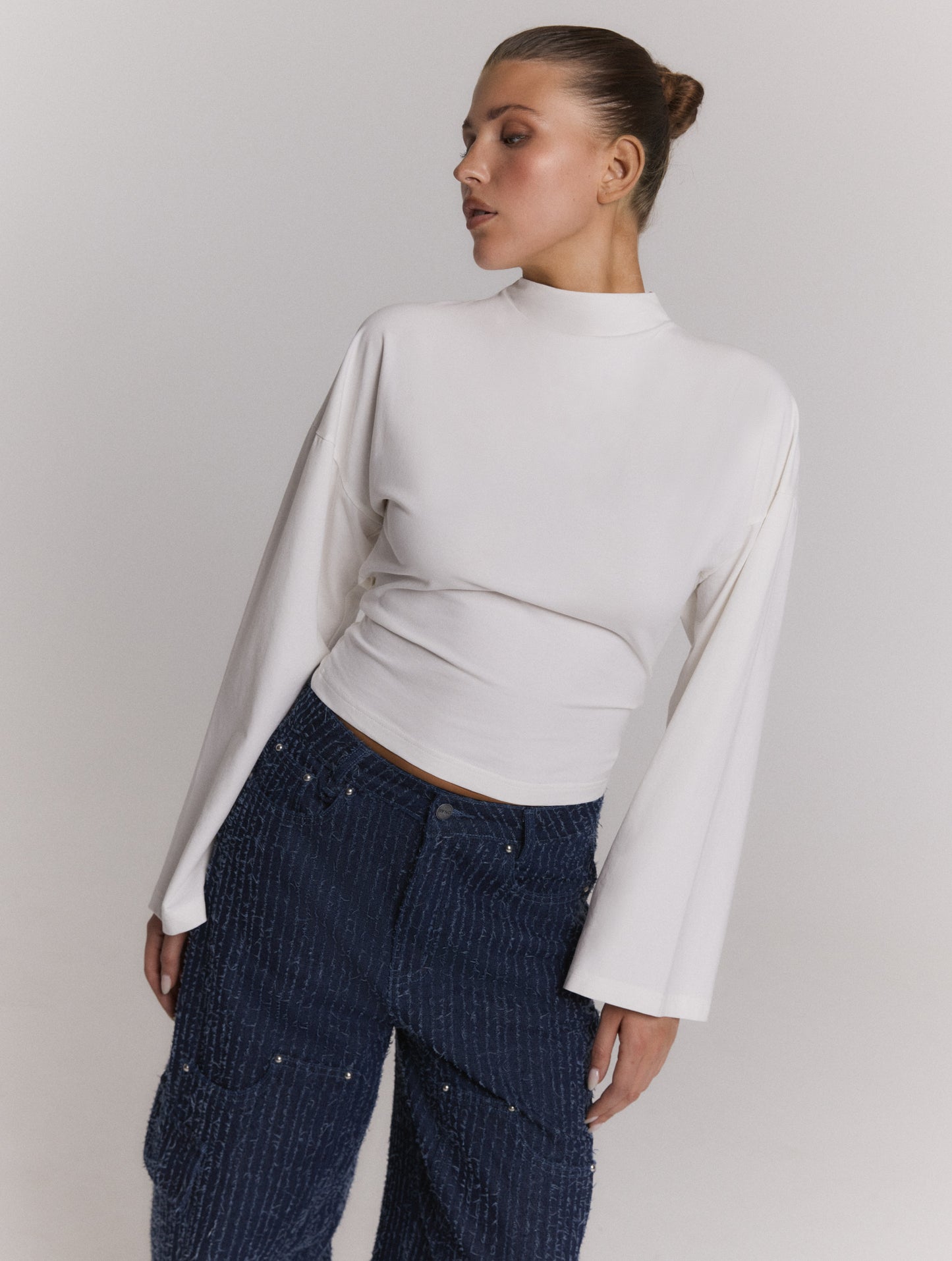 Feather longsleeve wit - Refined Department