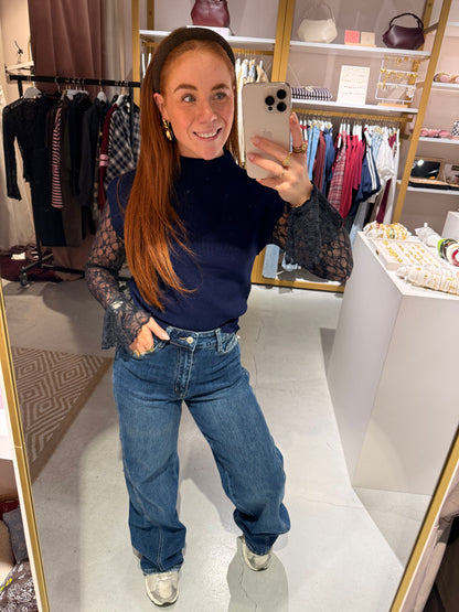 Straight jeans darkblue contour