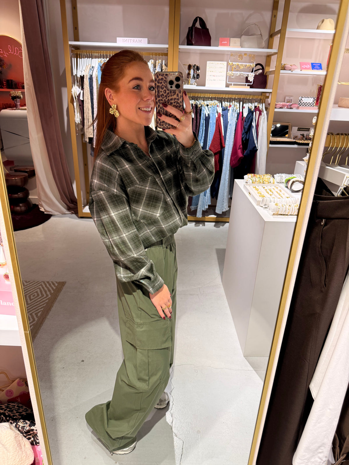 Check blouse green