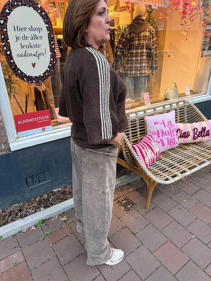 Brown striped vest