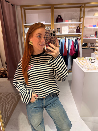 Striped longsleeve navy