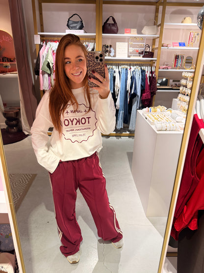 Stripe pants bordeaux