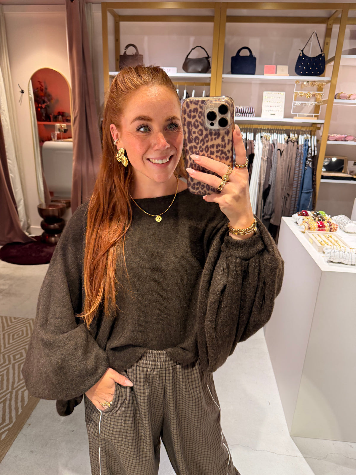 Annemarie knitted top brown
