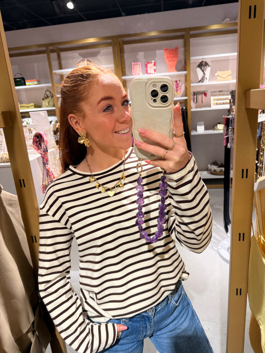 Longsleeve striped brown