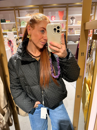 cropped puffer jacket strass