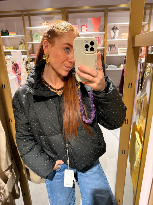 cropped puffer jacket strass