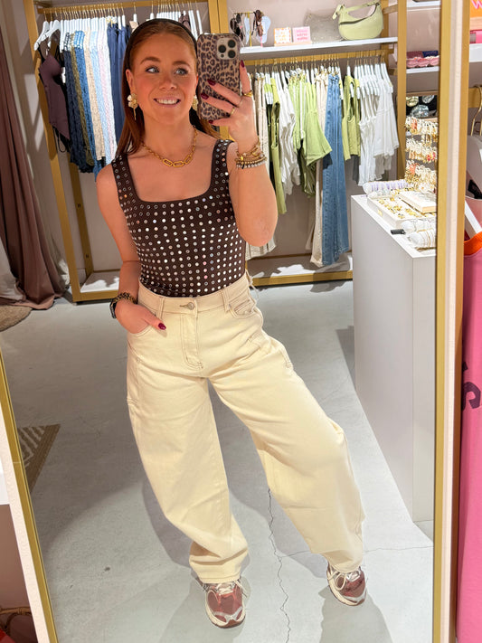 Balloon jeans pockets off white