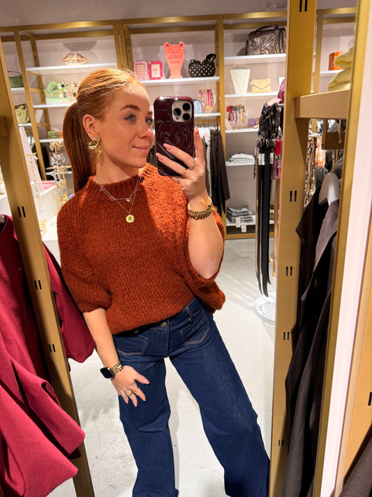Knitted sweater 3/4 mouw