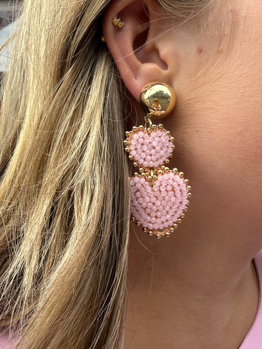 Oorbellen hartjes roze