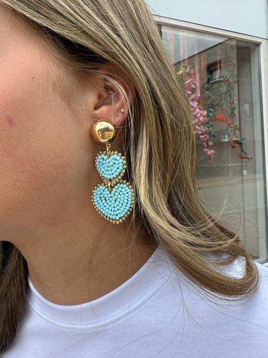 oorbellen hartje blauw