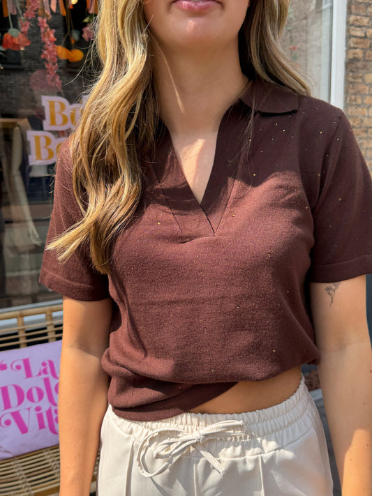 Polo t-shirt choco strass