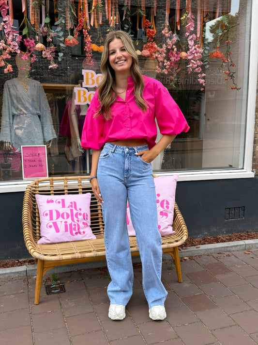 Ballon blouse fuchsia