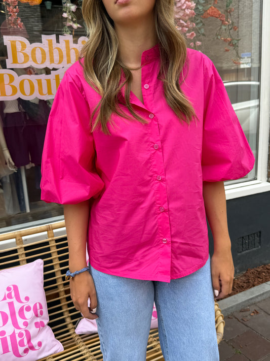 Ballon blouse fuchsia