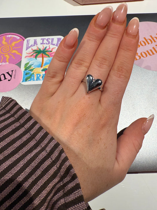 Ring cute hart zilver