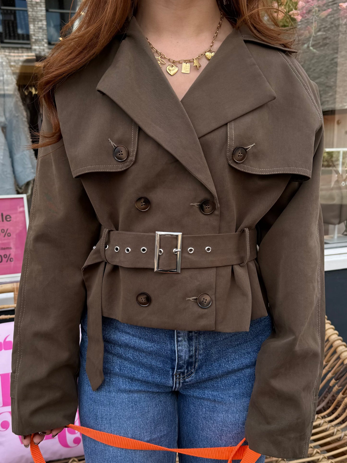 Korte trenchcoat