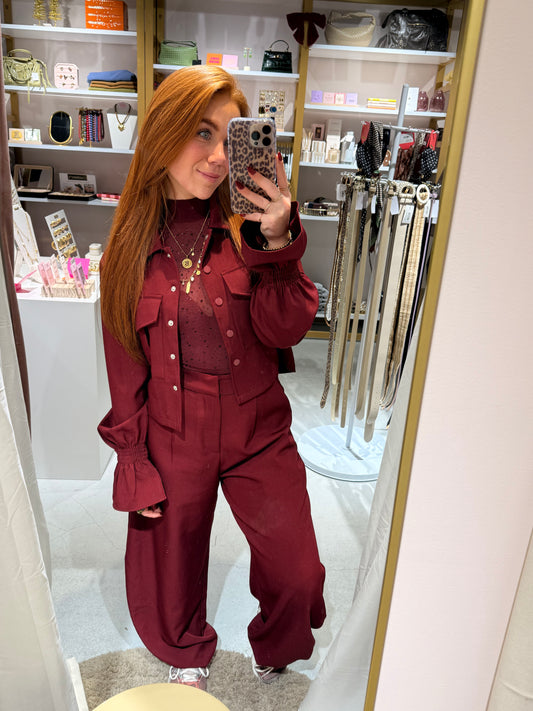 Bordeaux ballon fit pantalon