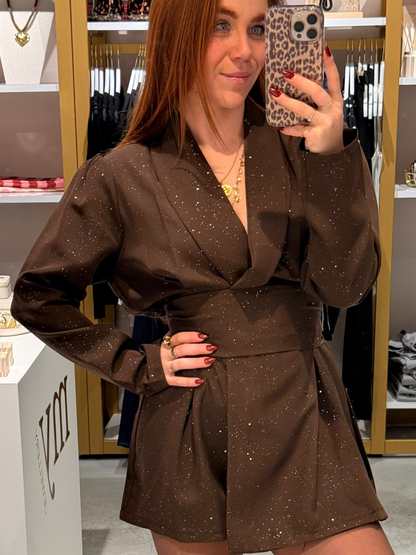 Brown sparkle playsuit