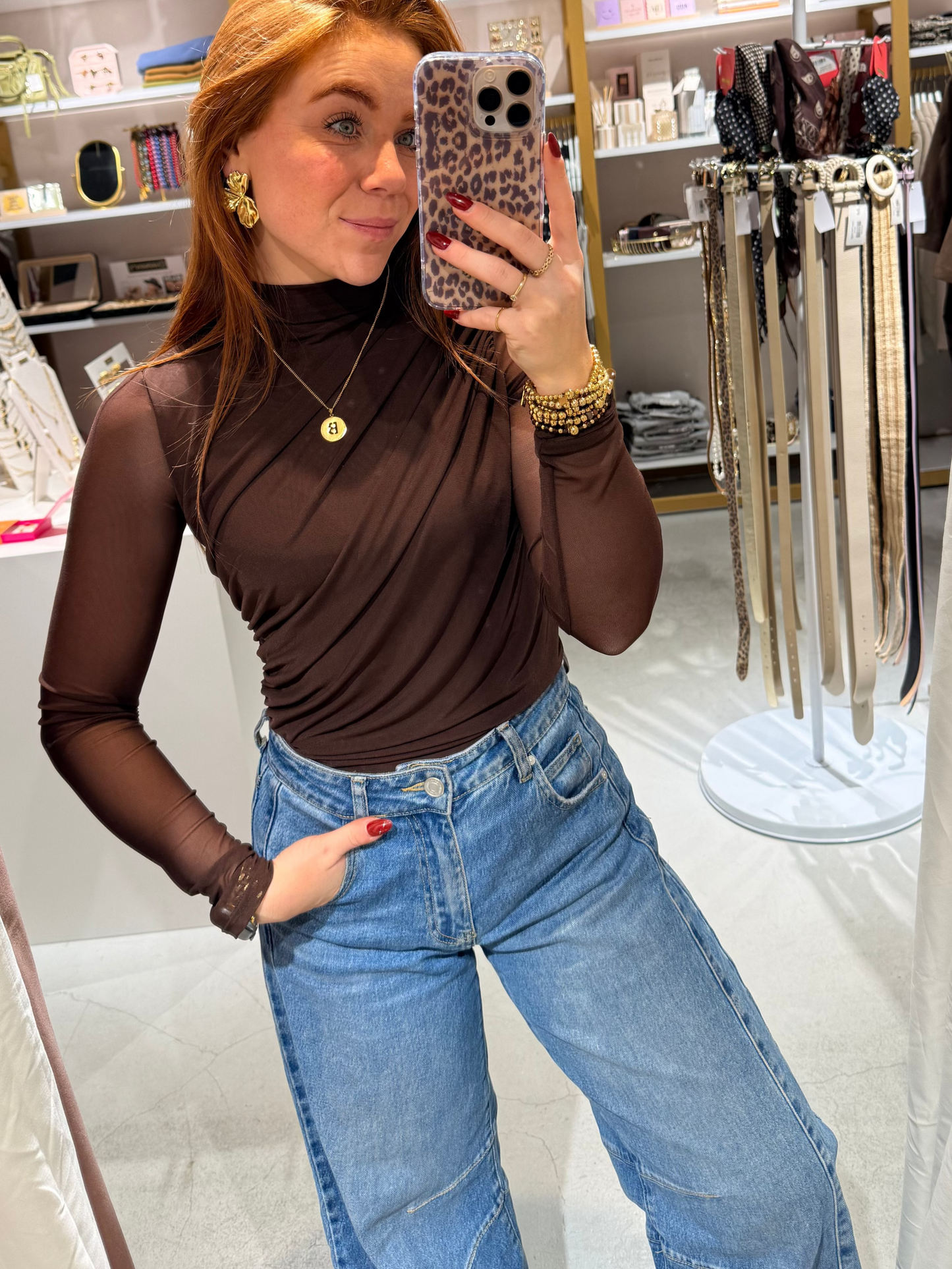 Brown mesh body Sophia