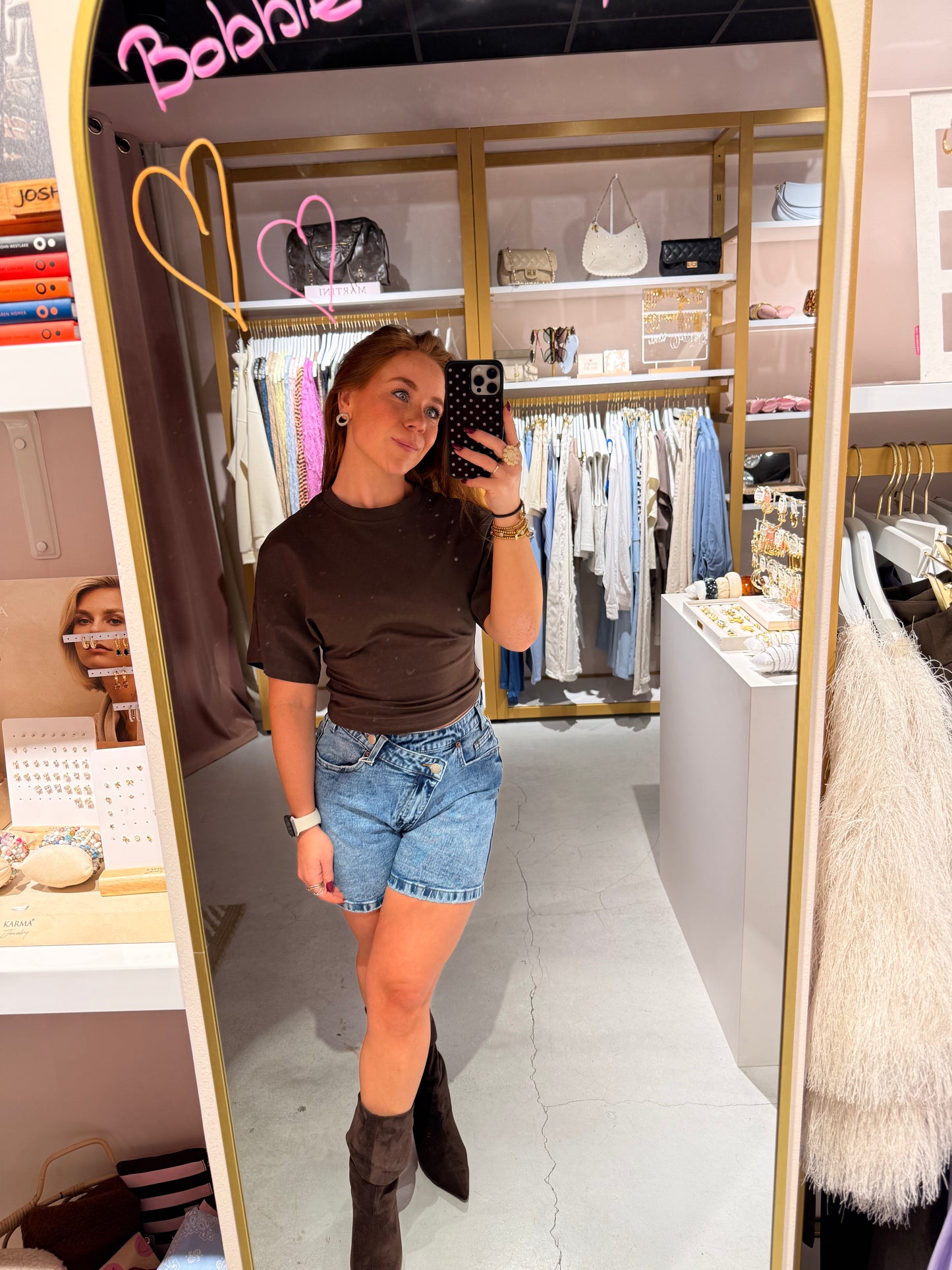 Getailleerd shirt choco
