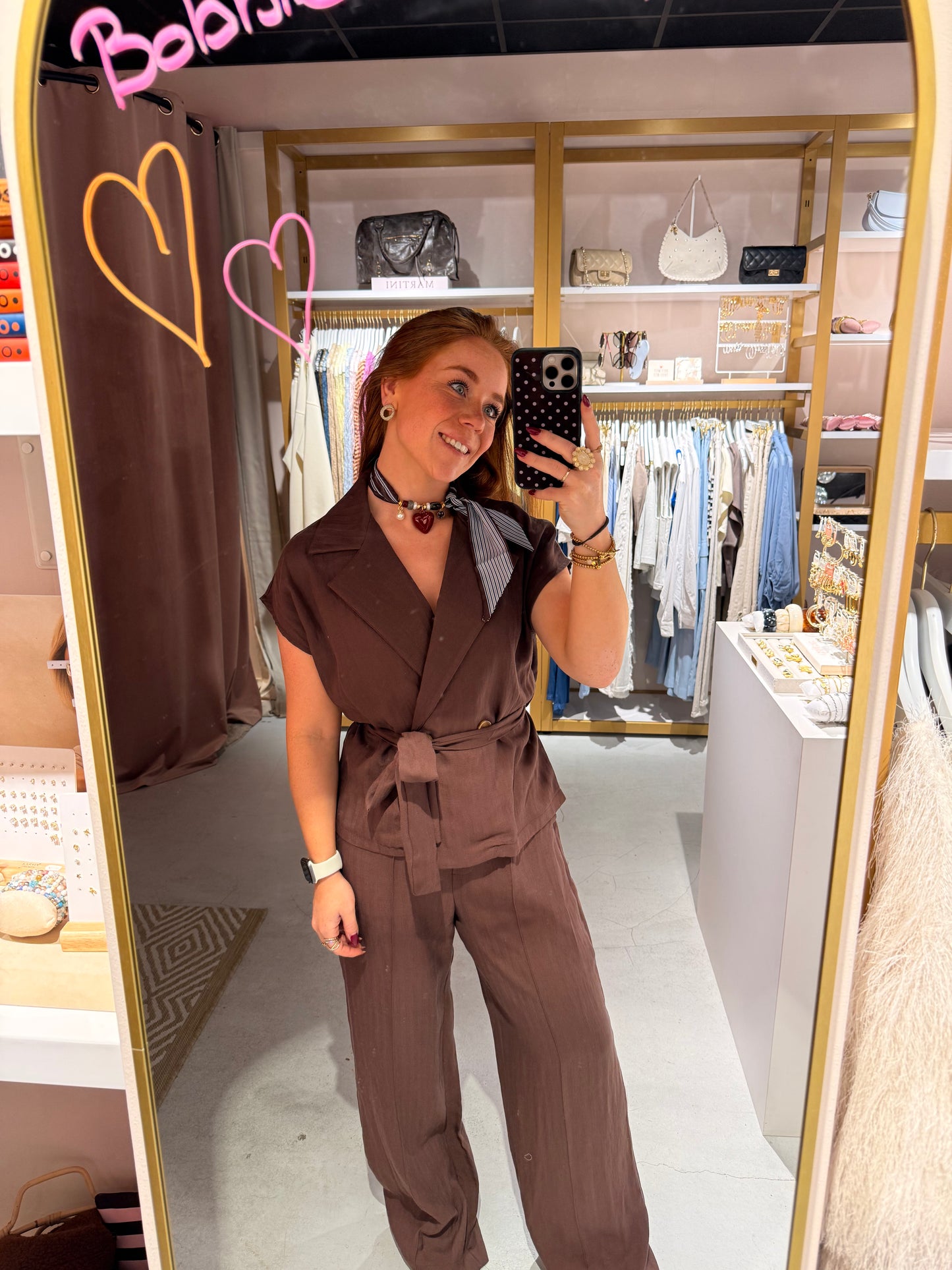 Dark brown linnen gilet