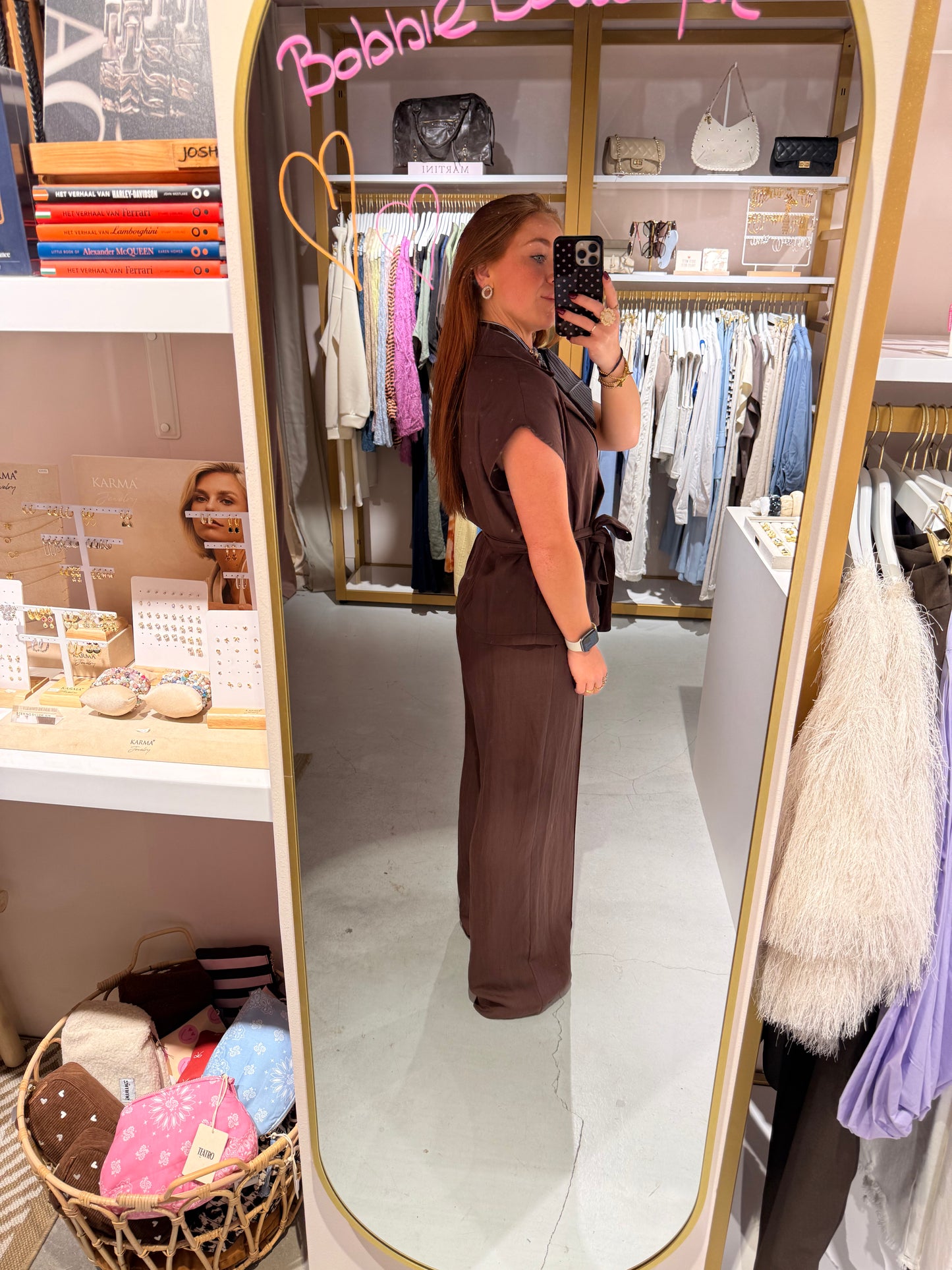 Dark brown linnen pants
