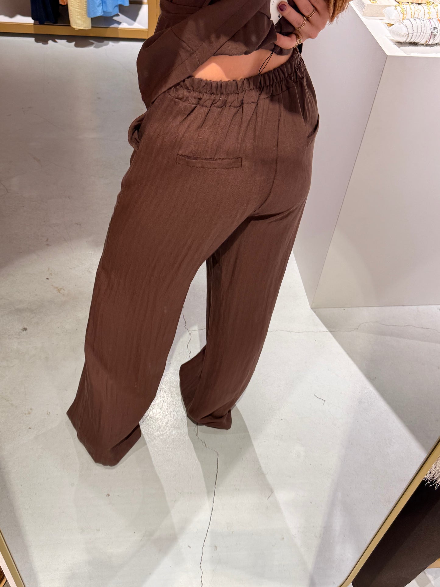 Dark brown linnen pants